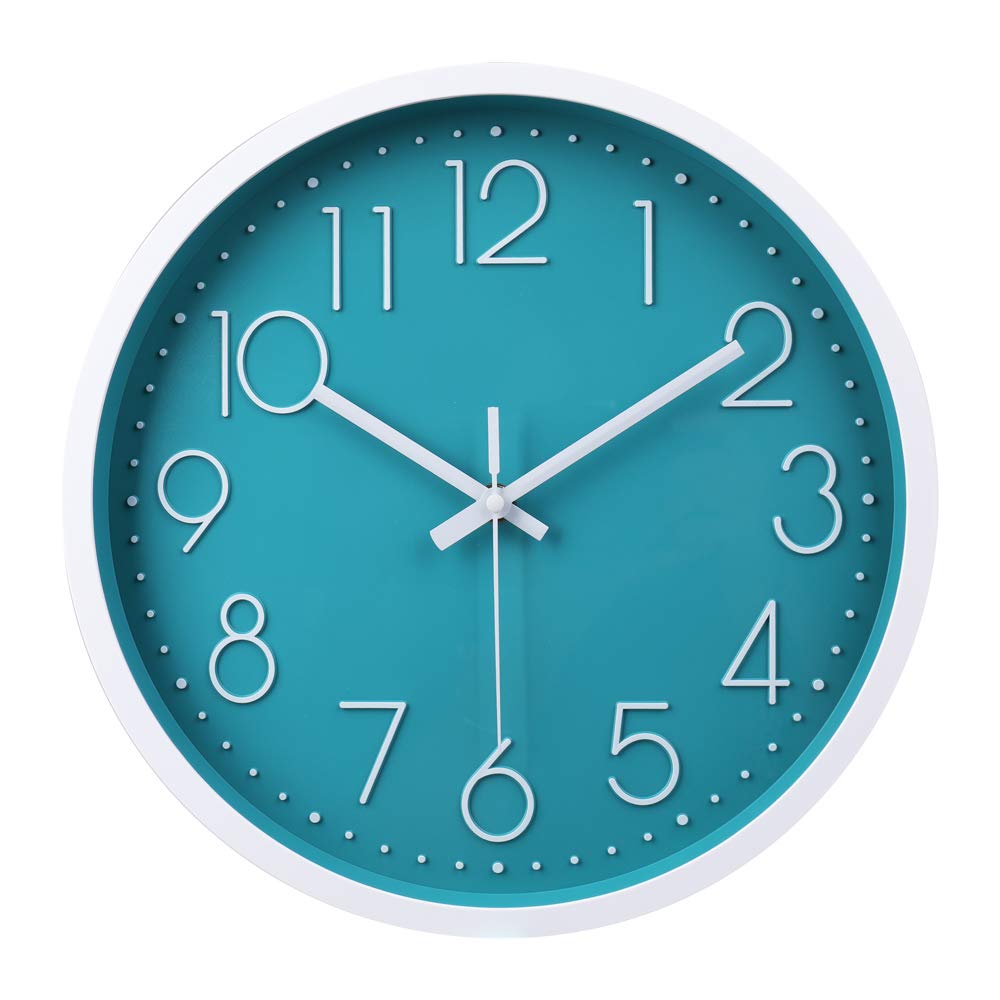 jomparis Wall Clock 12 Inch Non-Ticking Silent Battery Operated Round Wall Clock Modern Elegant Simple Style Clock for Home Office Kitchen Bedroom Living Room