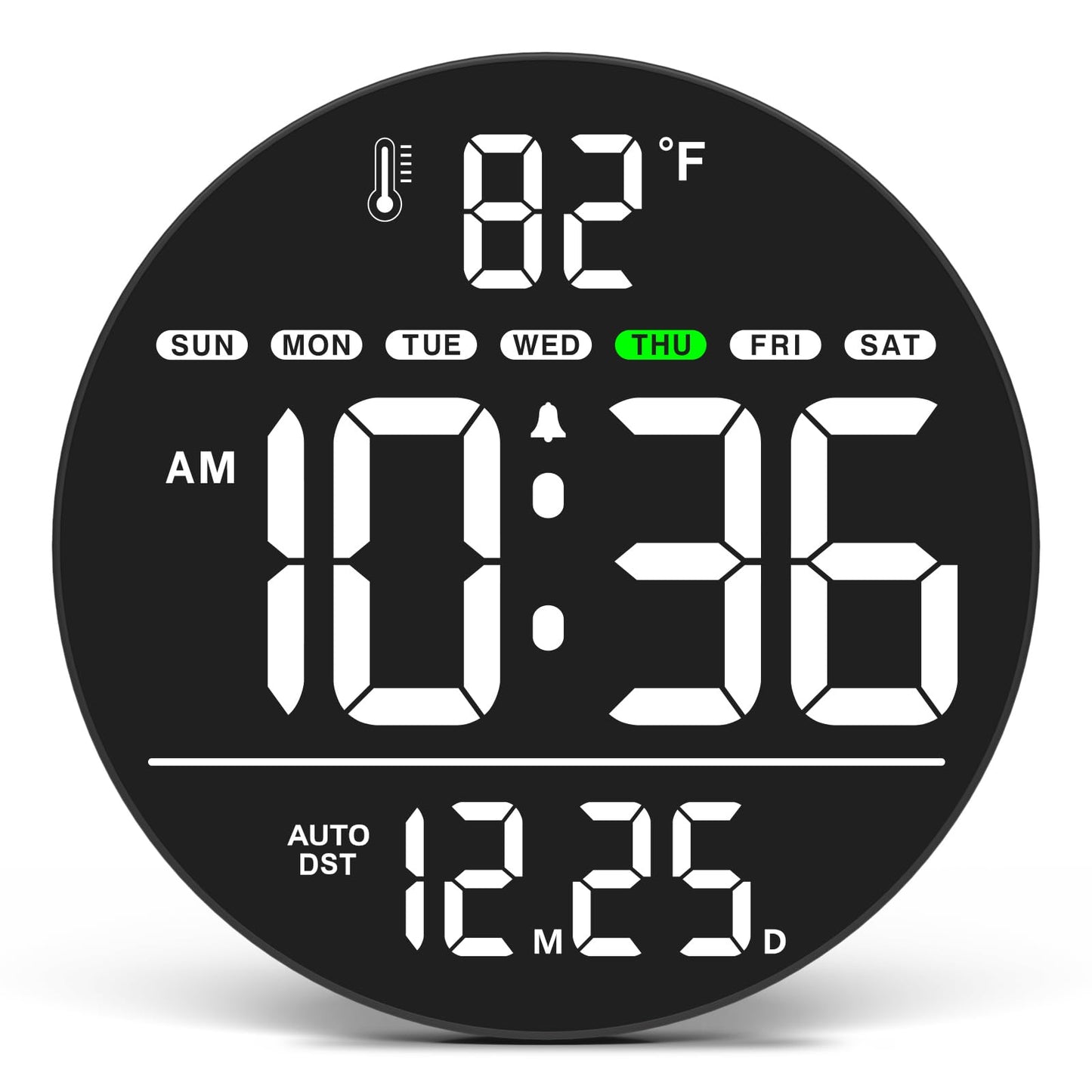 WallarGe Electric Large Digital Wall Clock with LED Display