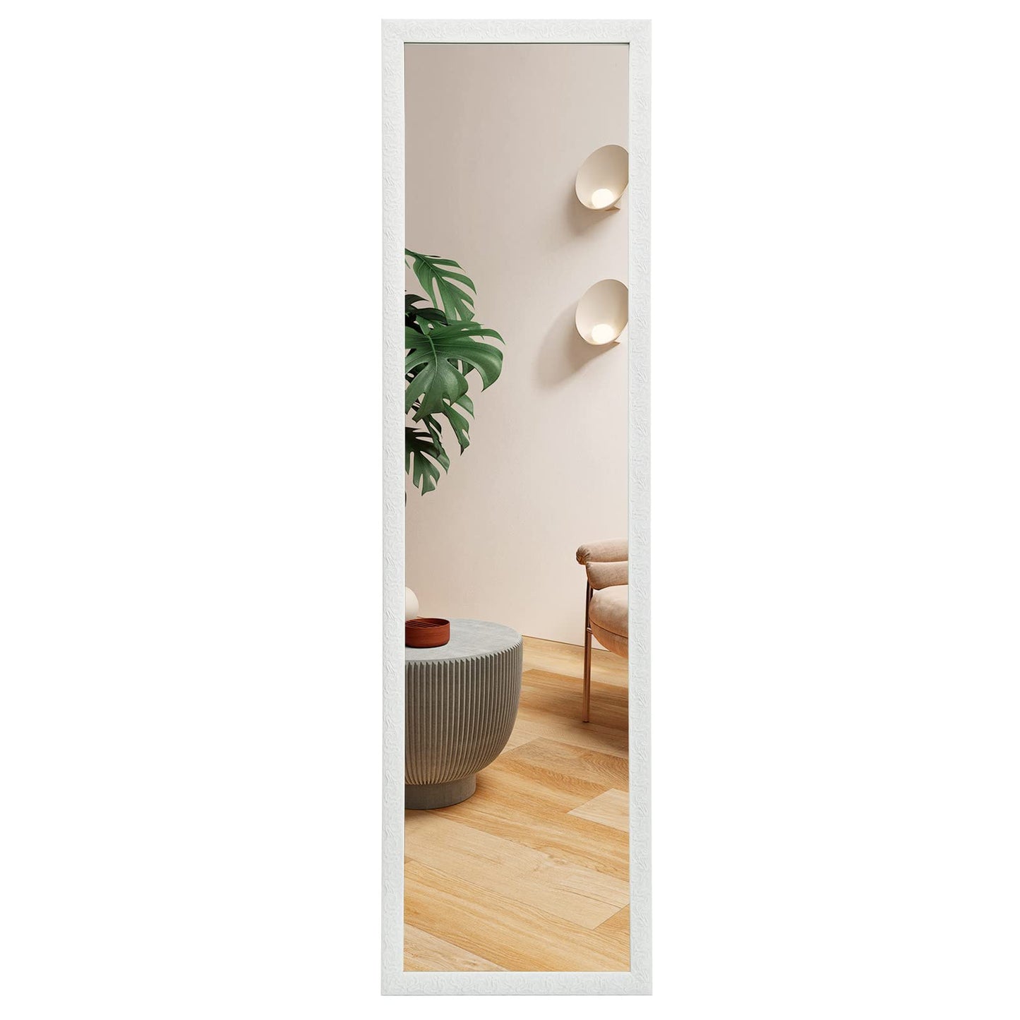 LFT HUIMEI2Y Door Mirror Full Length, Wall-Mounted Mirror Black 50" x14"