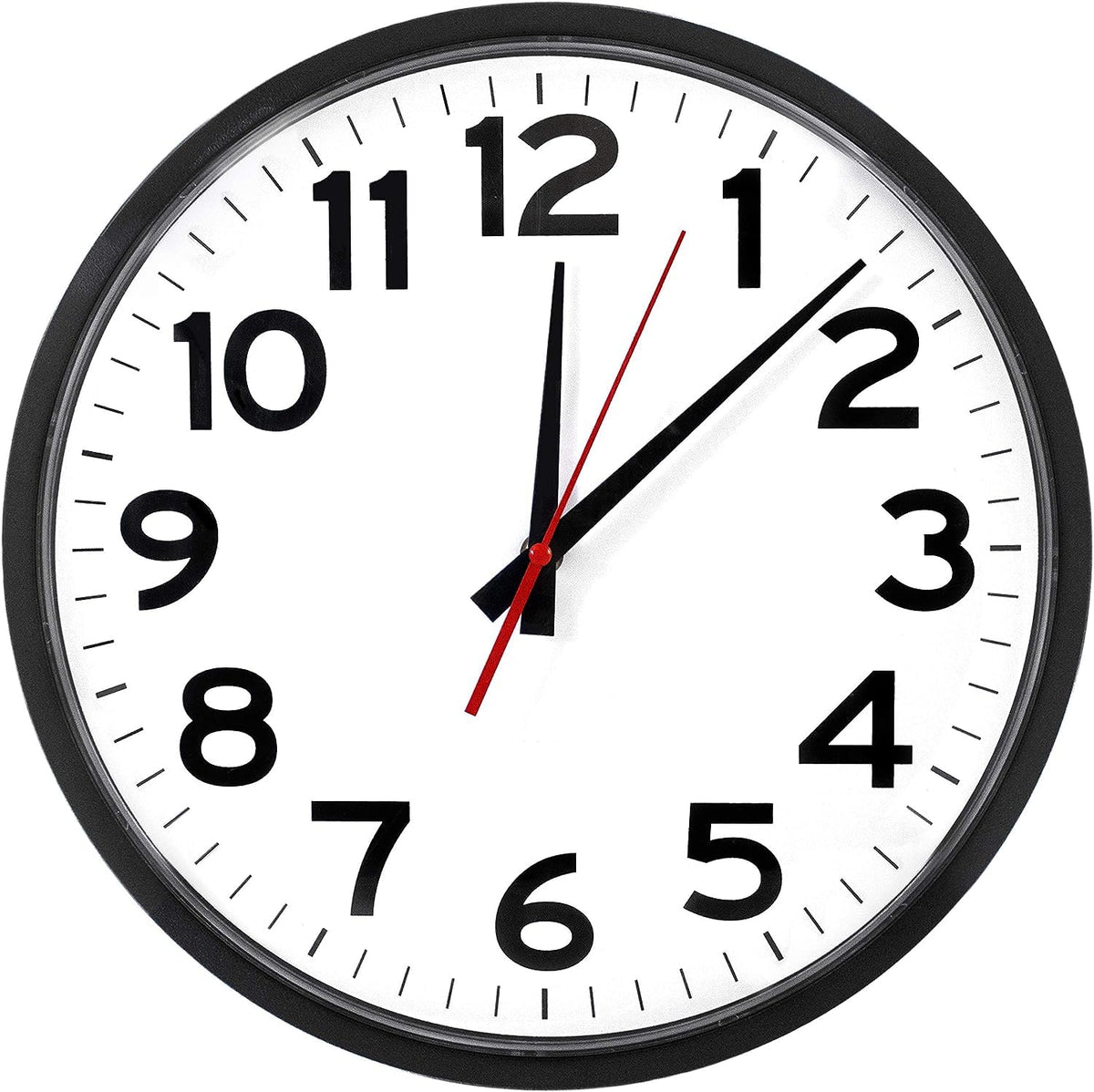 Ultimate Wall Clock 14" Quartz Wall Clock, Black, Easy-to-Read Display