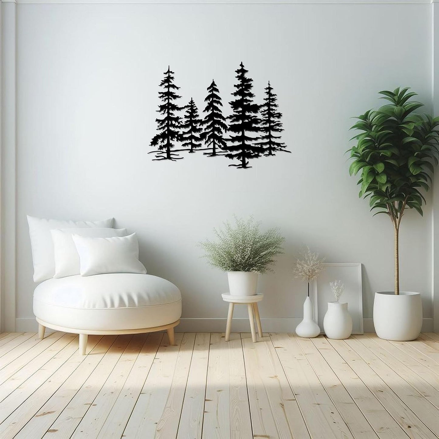 Metal Pine Tree Wall Art Forest Decor