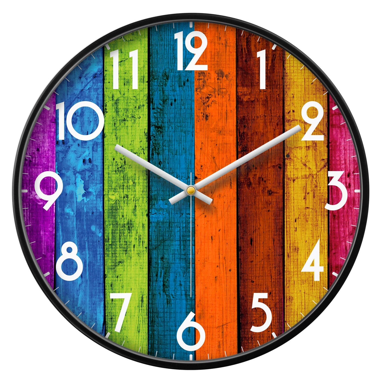 Silent Non-Ticking Analog Wall Clock, Gradient Black, 12''