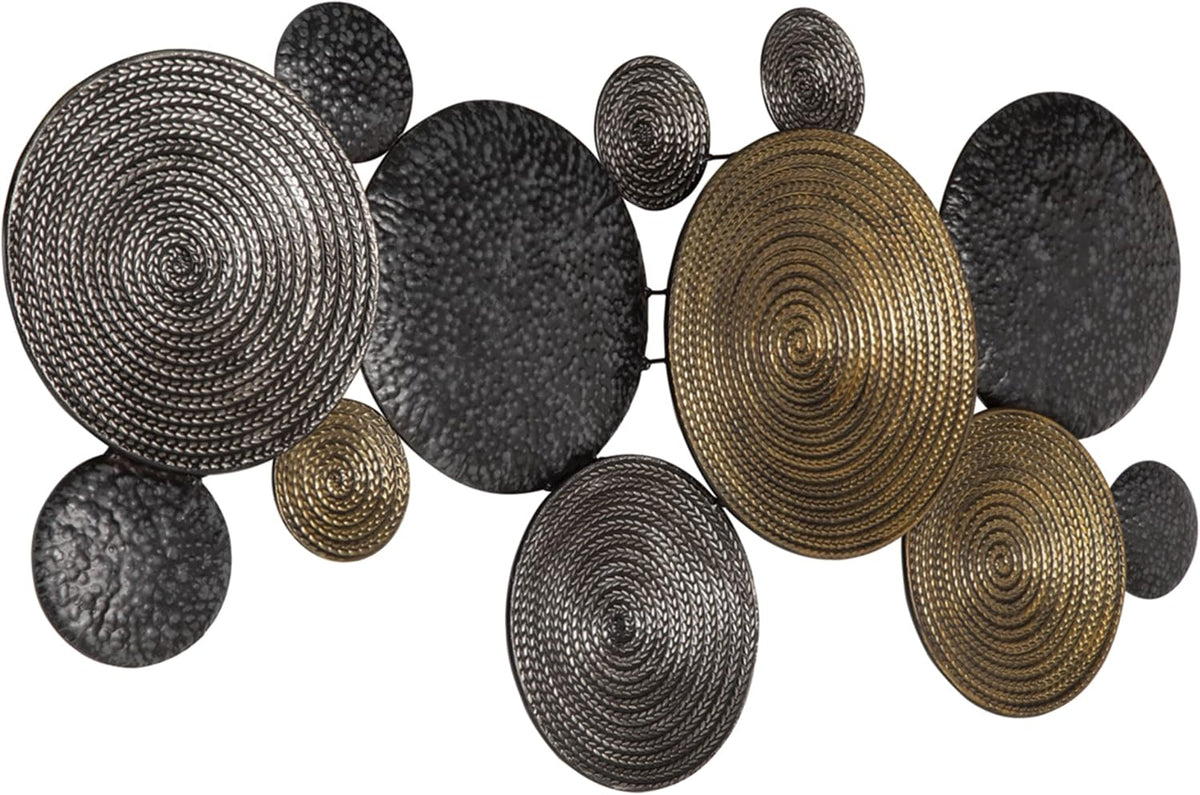 Signature Design by Ashley Circle Metal Wall Sculpture, 46x23 in, Emsley