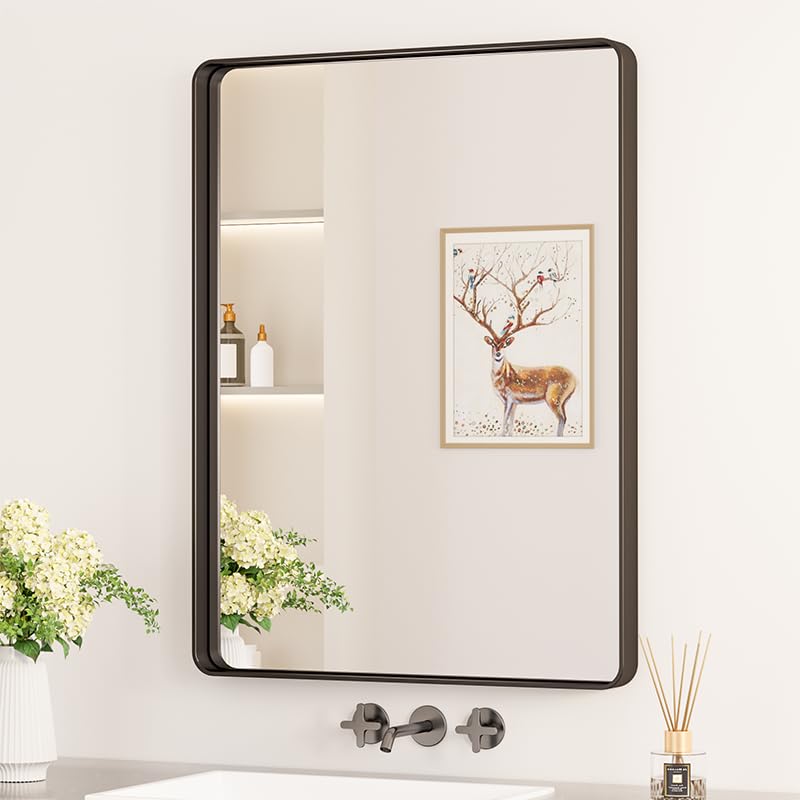 Keonjinn 20 x 30 Inch Brushed Nickel Bathroom Mirrors for Over Sink