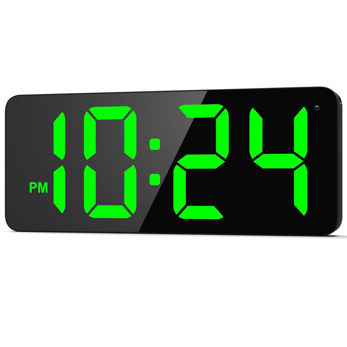 LED Digital Wall Clock with Large Display, Big Digits, Auto-Dimming, 12/24Hr Format, Modern Electric Small Silent Wall Clock for Living Room, Bedroom, Classroom, Farmhouse, Kitchen, Office - White