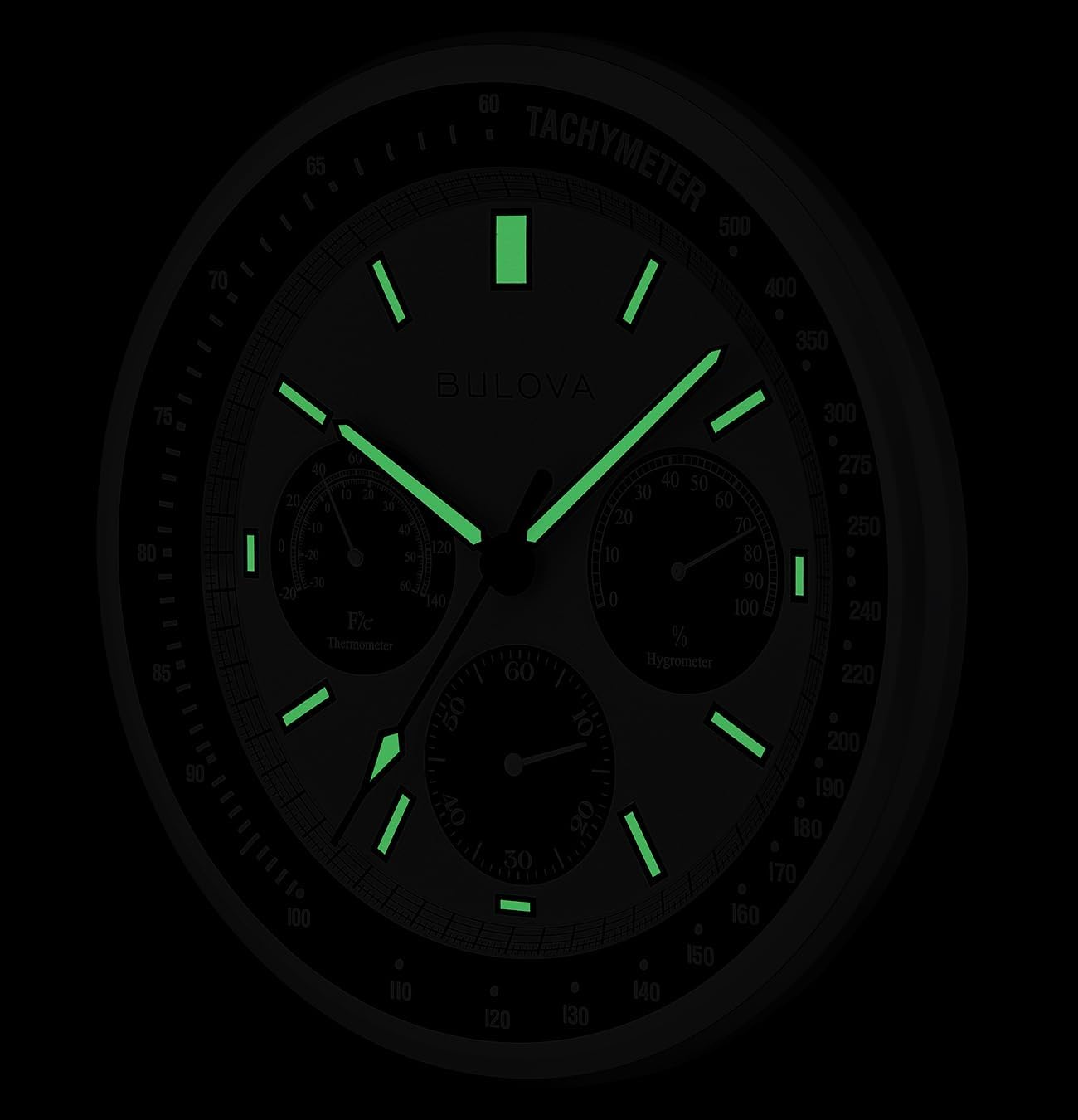Bulova Lunar Pilot Wall Clock C1971 | Matte Silver Finish |Temperature & Hygrometer Display | Silent Sweep Quartz Movement | 13.75-Inch