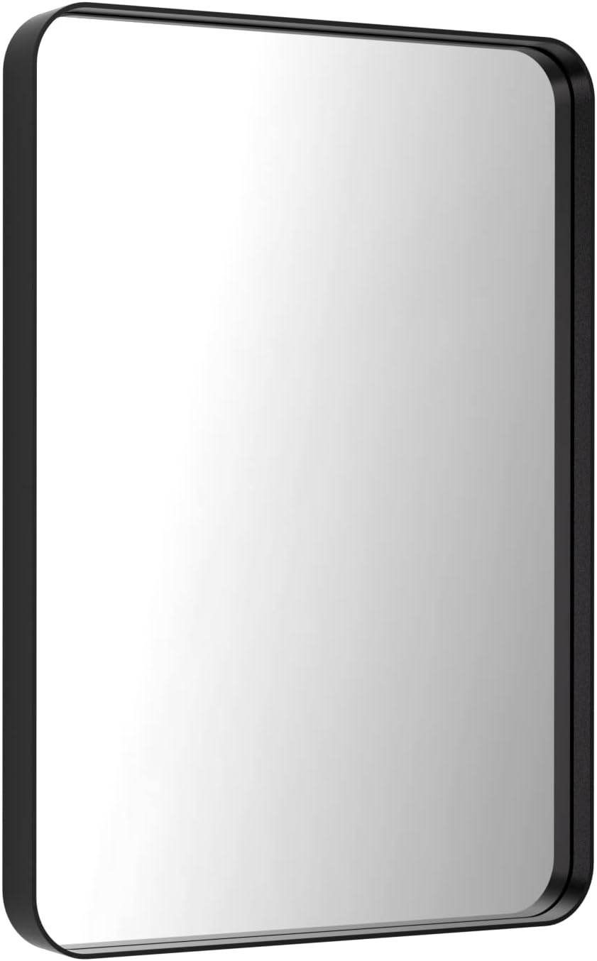 LOAAO 22X30 Inch Black Bathroom Mirror Metal Framed