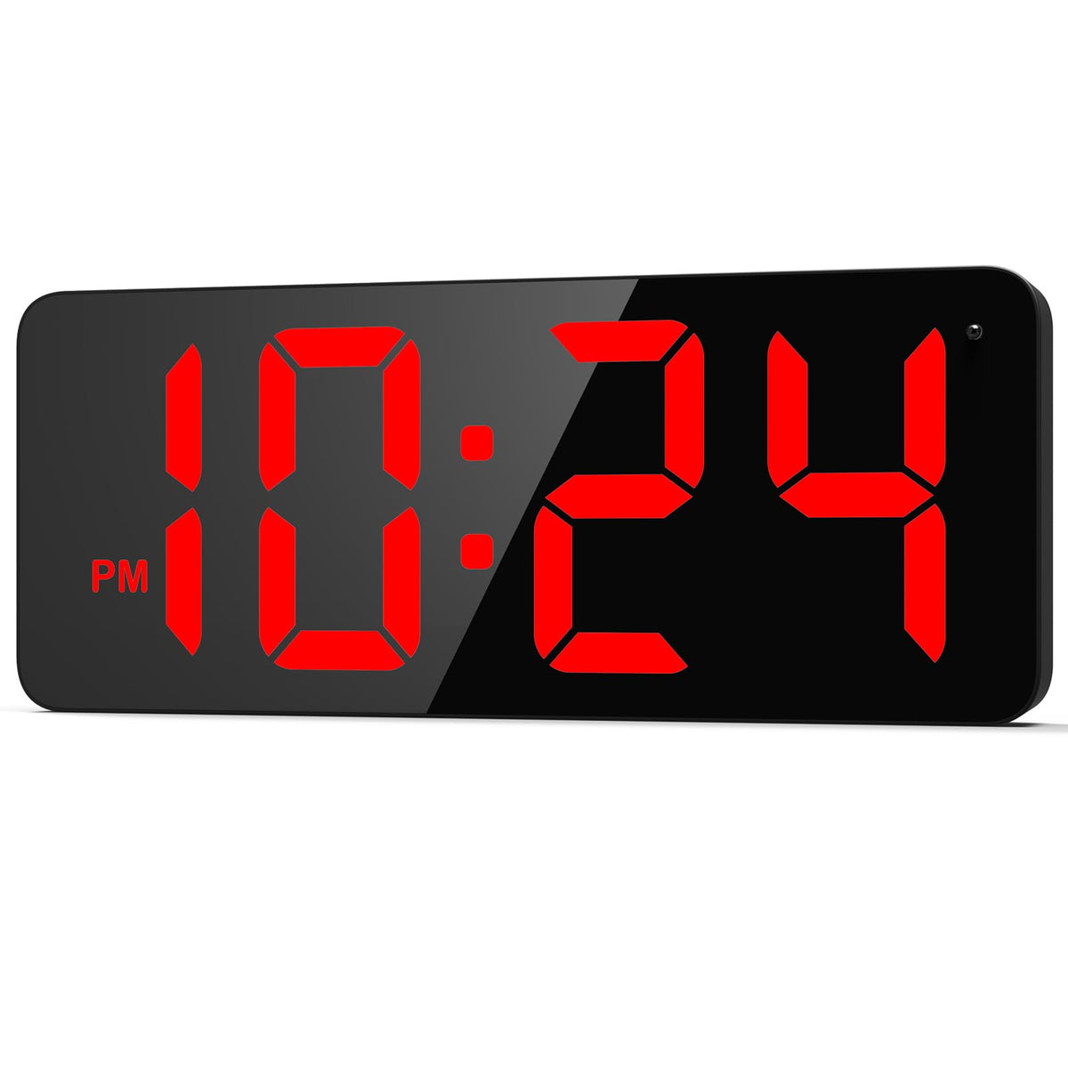 LED Digital Wall Clock with Large Display, Big Digits, Auto-Dimming, 12/24Hr Format, Modern Electric Small Silent Wall Clock for Living Room, Bedroom, Classroom, Farmhouse, Kitchen, Office - White