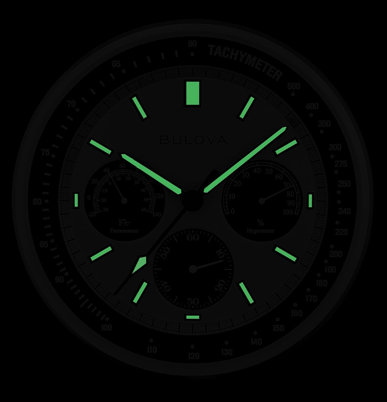 Bulova Lunar Pilot Wall Clock C1971 | Matte Silver Finish |Temperature & Hygrometer Display | Silent Sweep Quartz Movement | 13.75-Inch