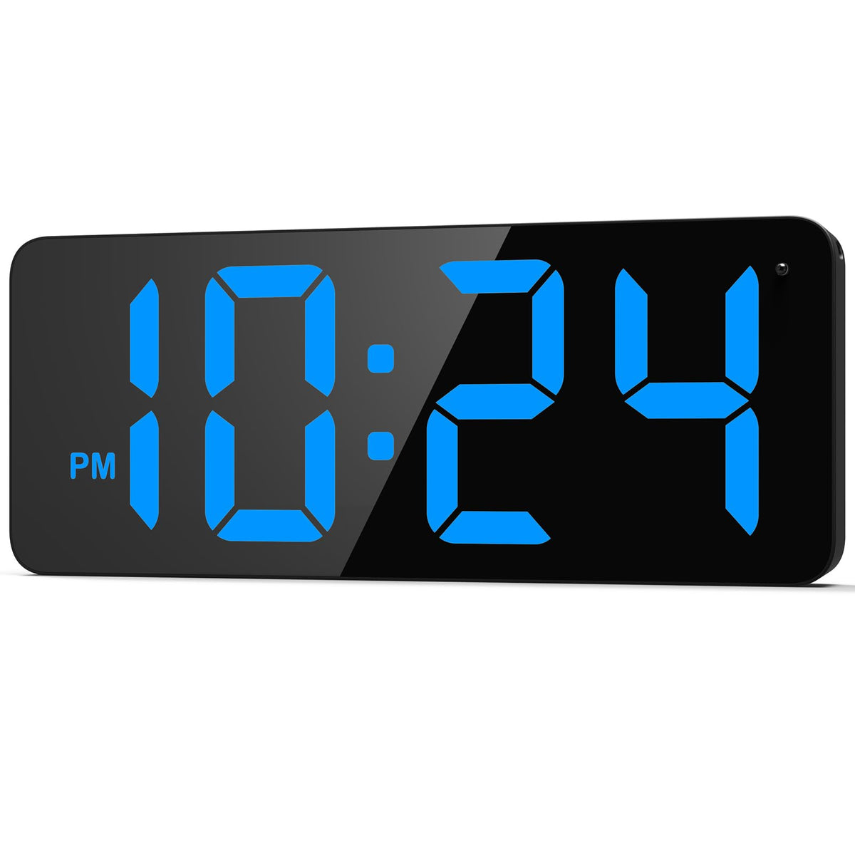 LED Digital Wall Clock with Large Display, Big Digits, Auto-Dimming, 12/24Hr Format, Modern Electric Small Silent Wall Clock for Living Room, Bedroom, Classroom, Farmhouse, Kitchen, Office - White