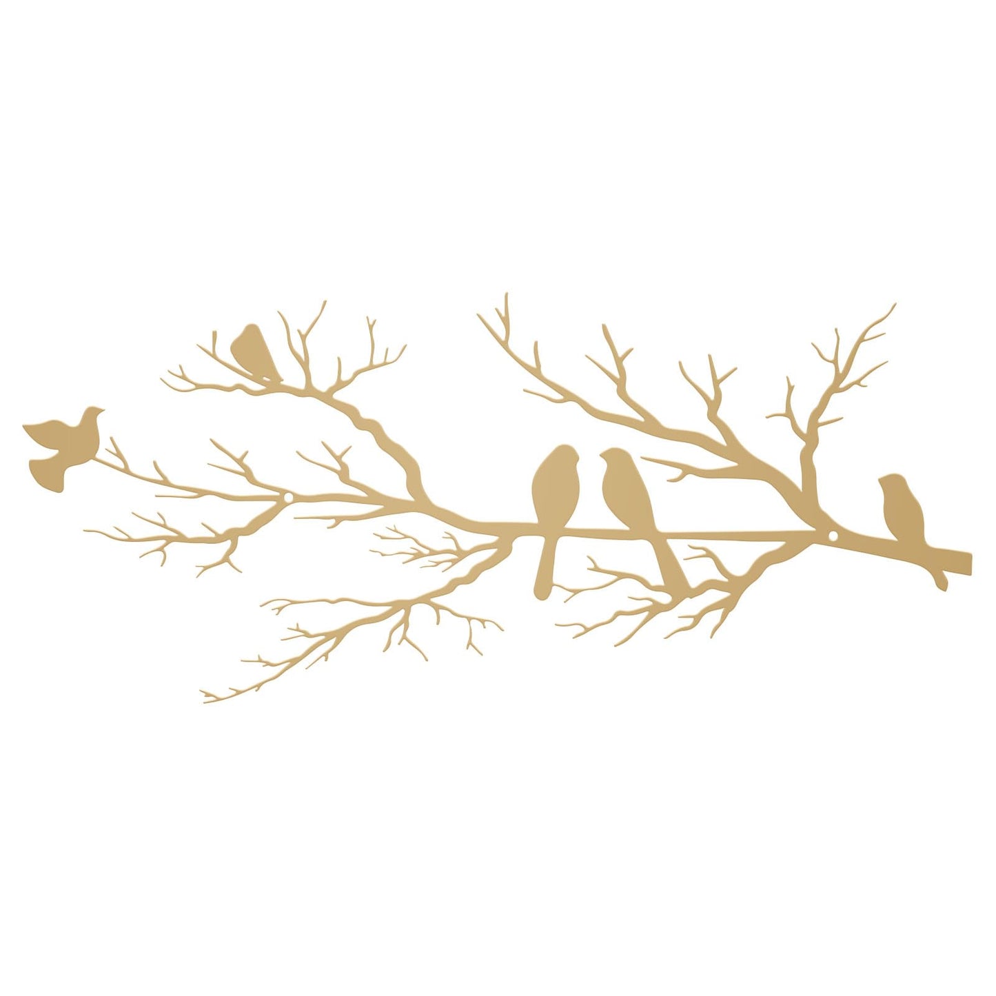 Metal Birds Wall Art, Metal Vivid Birds on Branch Silhouette Wall Decor Black Leaves with Bird Outdoor Hanging Wall Sculpture for Home Balcony Garden(Large)