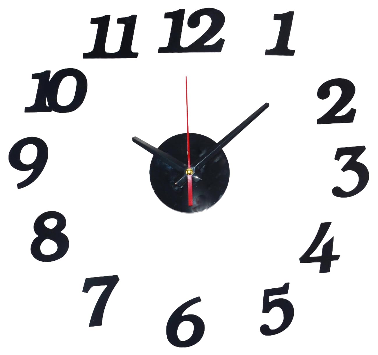 12In Wall Clock,Modern,Battery Operated,Non-Ticking Analog Clock,Black