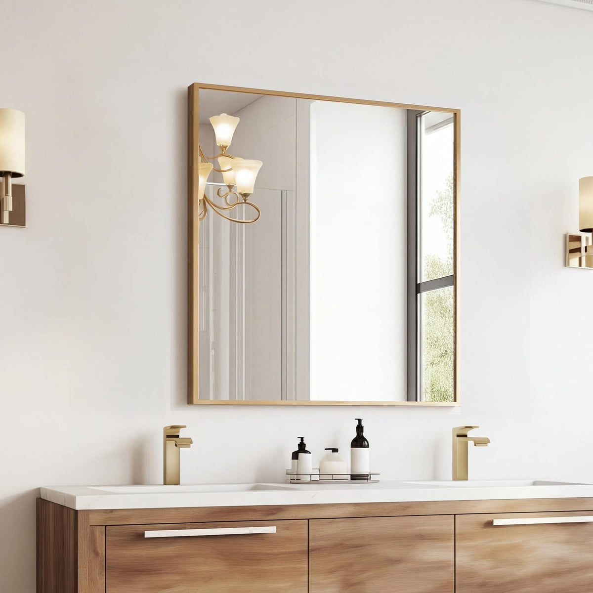 Sweetcrispy 20"x30" Arched Gold Bathroom Mirrors for Wall