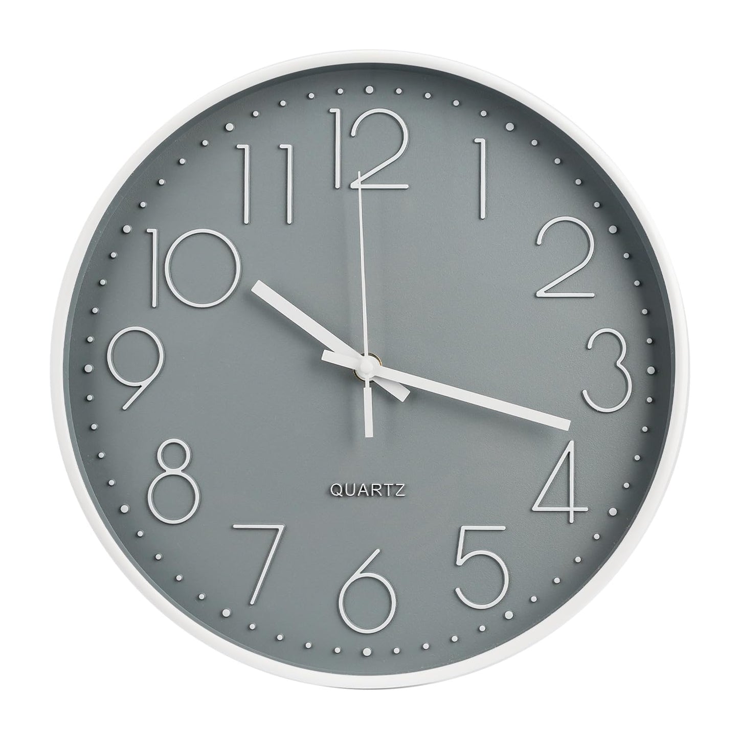 Wall Clock 12 Inch Non-Ticking Silent Modern Simple Style Round Decor Clock Gold Stereoscopic Dial Quartz Wall Clocks for Home/Office/School/Living Room/Bedroom/Kitchen