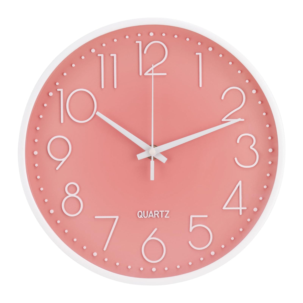 Wall Clock 12 Inch Non-Ticking Silent Modern Simple Style Round Decor Clock Gold Stereoscopic Dial Quartz Wall Clocks for Home/Office/School/Living Room/Bedroom/Kitchen