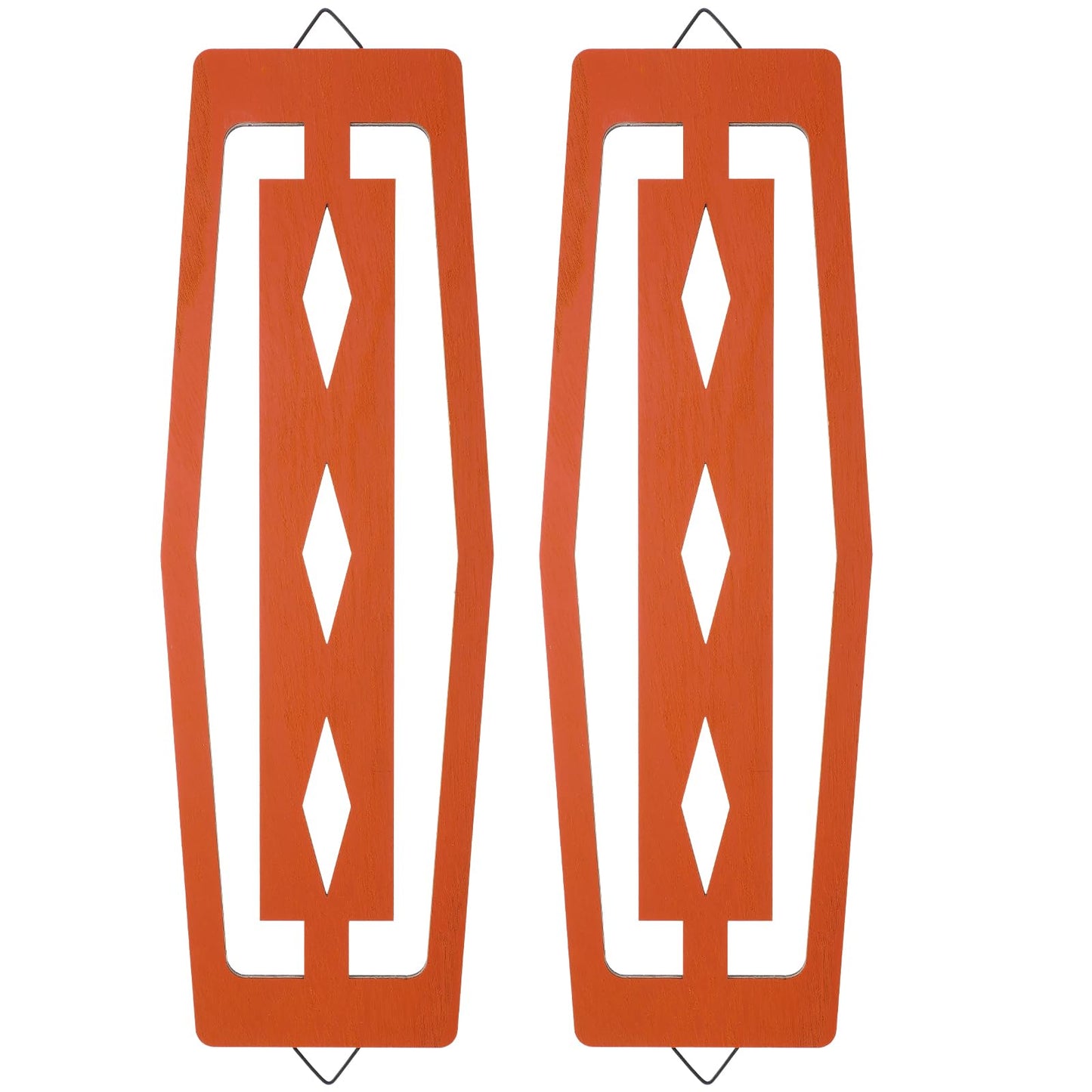 CroBlissful 2 Pcs Modern Mid Century Wall Art Wood Mid Century Elegance Decor Accents Abstract Wall Sculpture Geometric Panels for Interior Panel Art for Home Living Room(Dark Brown)