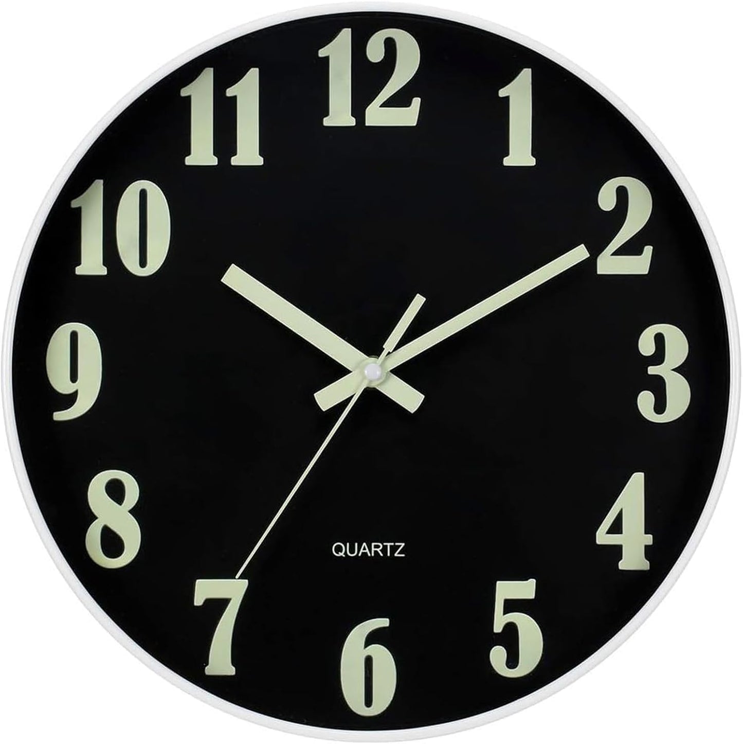 JoFomp Glow in The Dark Clock, 8 Inch Modern Silent Non Ticking Wall Clocks Battery Operated, Night Light Wall Clock for Living Room Decor, Wall Clock Decorative for Kitchen Bedroom