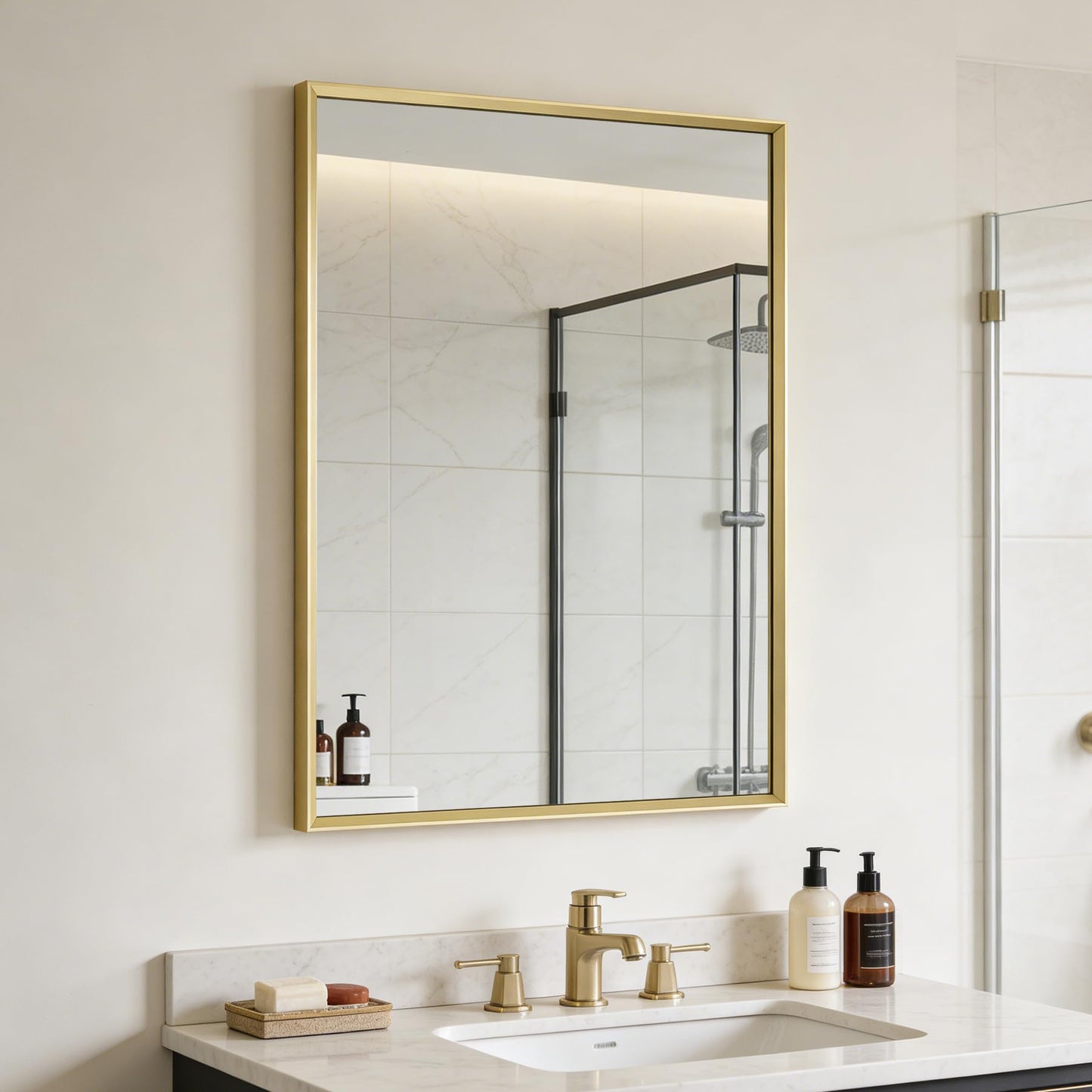 Ruomeng Wall Mirror Rectangle Decorative Mirror 12x16 Inch, Black