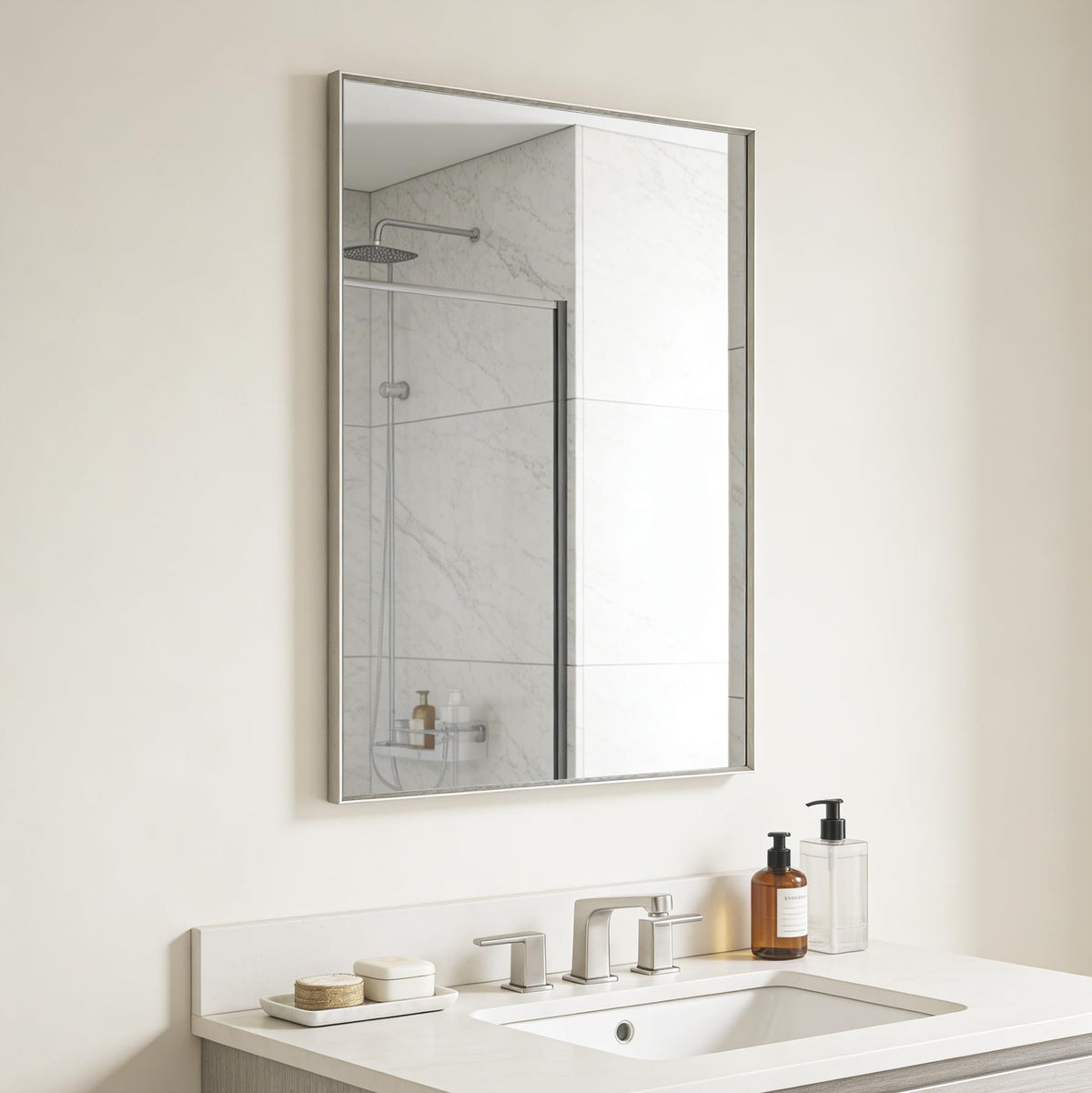 Ruomeng Wall Mirror Rectangle Decorative Mirror 12x16 Inch, Black