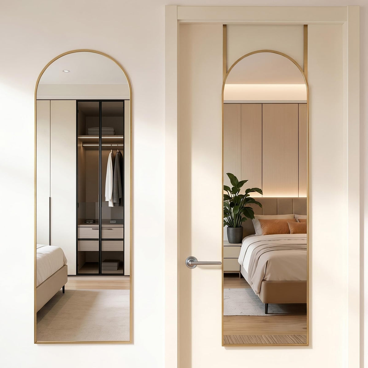 DUMOS 64"x21" Full Length Mirror with Stand, Full Body Floor Mirror