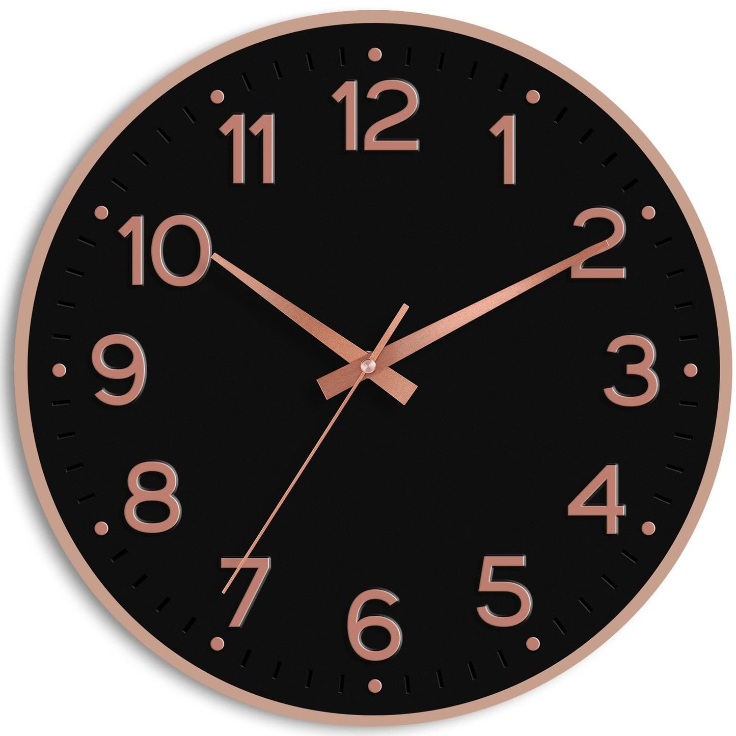 Roymnie 8 Inch Wall Clock, Battery Operated Silent Non Ticking Green Analog