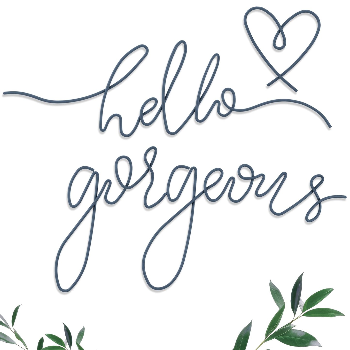 Hicarer Metal Hello Gorgeous Wall Art Minimalist Wall Decor,Gold,Classic