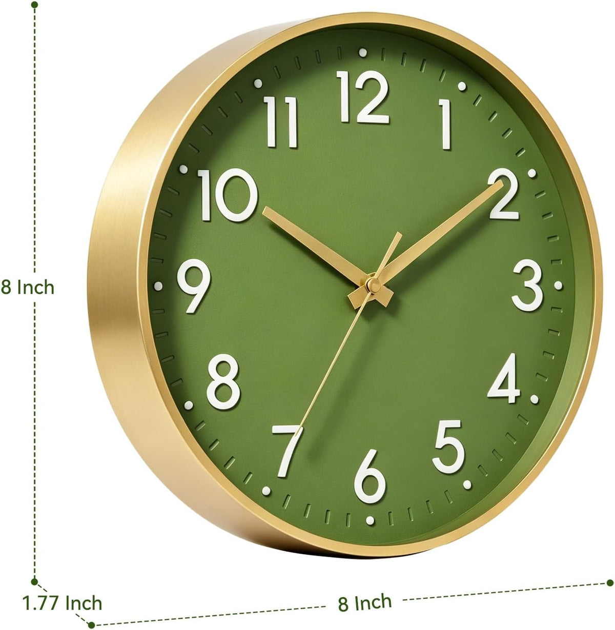 Mosewa Small 8 Inch Wall Clock Battery Operated Silent Non Ticking Analog