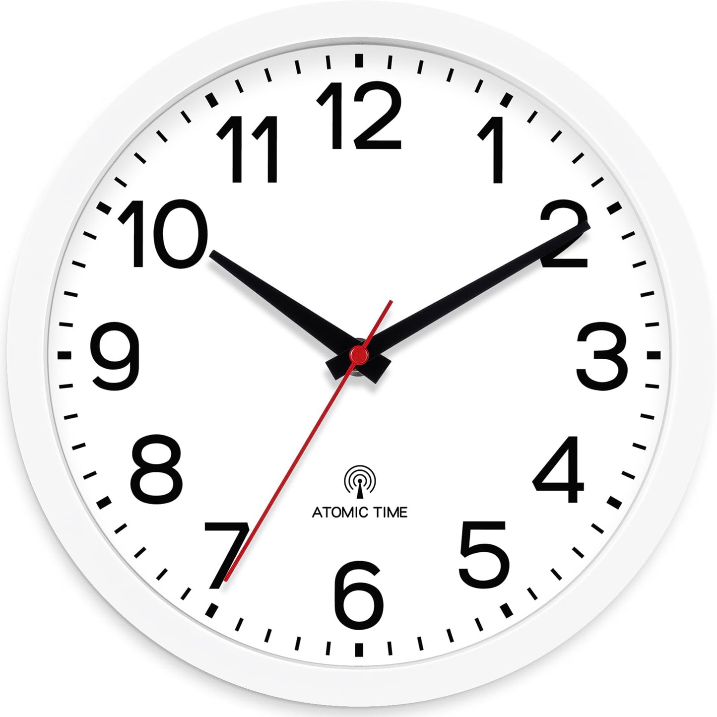 AKCISOT 12 Inch Wall Clock, Silent Battery Operated Analog Clock, Black
