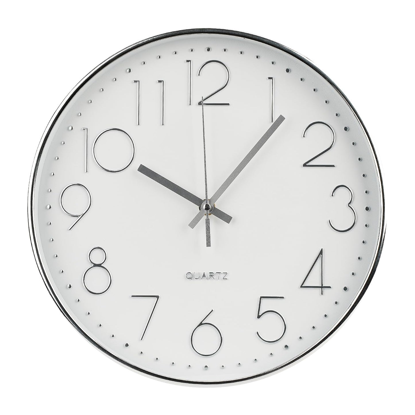 Wall Clock 12 Inch Non-Ticking Silent Modern Simple Style Round Decor Clock Gold Stereoscopic Dial Quartz Wall Clocks for Home/Office/School/Living Room/Bedroom/Kitchen