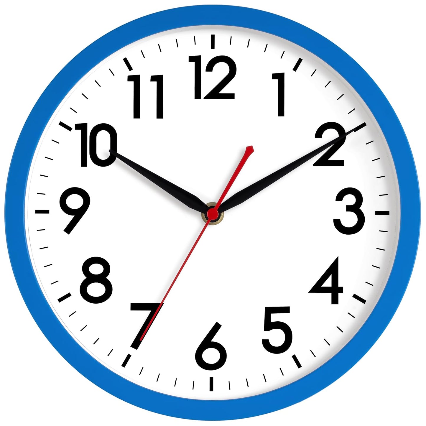 AKCISOT 12 Inch Wall Clock, Silent Battery Operated Analog Clock, Black