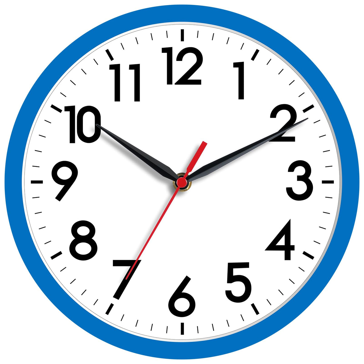 AKCISOT 12 Inch Wall Clock, Silent Battery Operated Analog Clock, Black