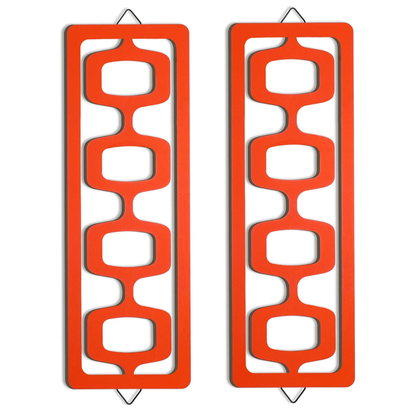 CroBlissful 2pcs Mid Century Modern Wall Art Geometric Wall Decor, Brown