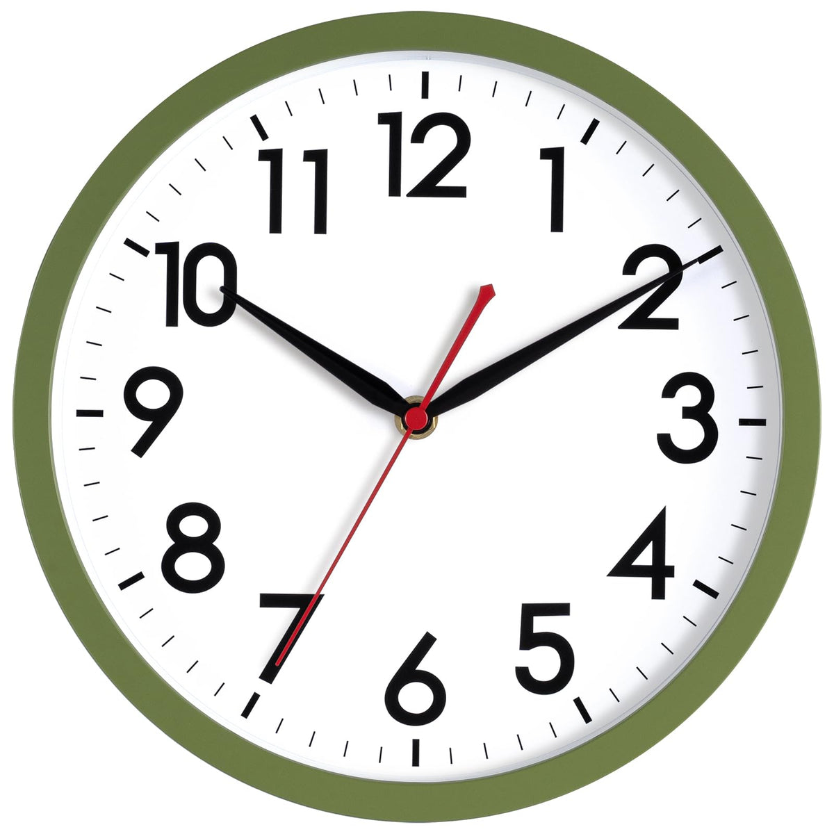 AKCISOT 12 Inch Wall Clock, Silent Battery Operated Analog Clock, Black