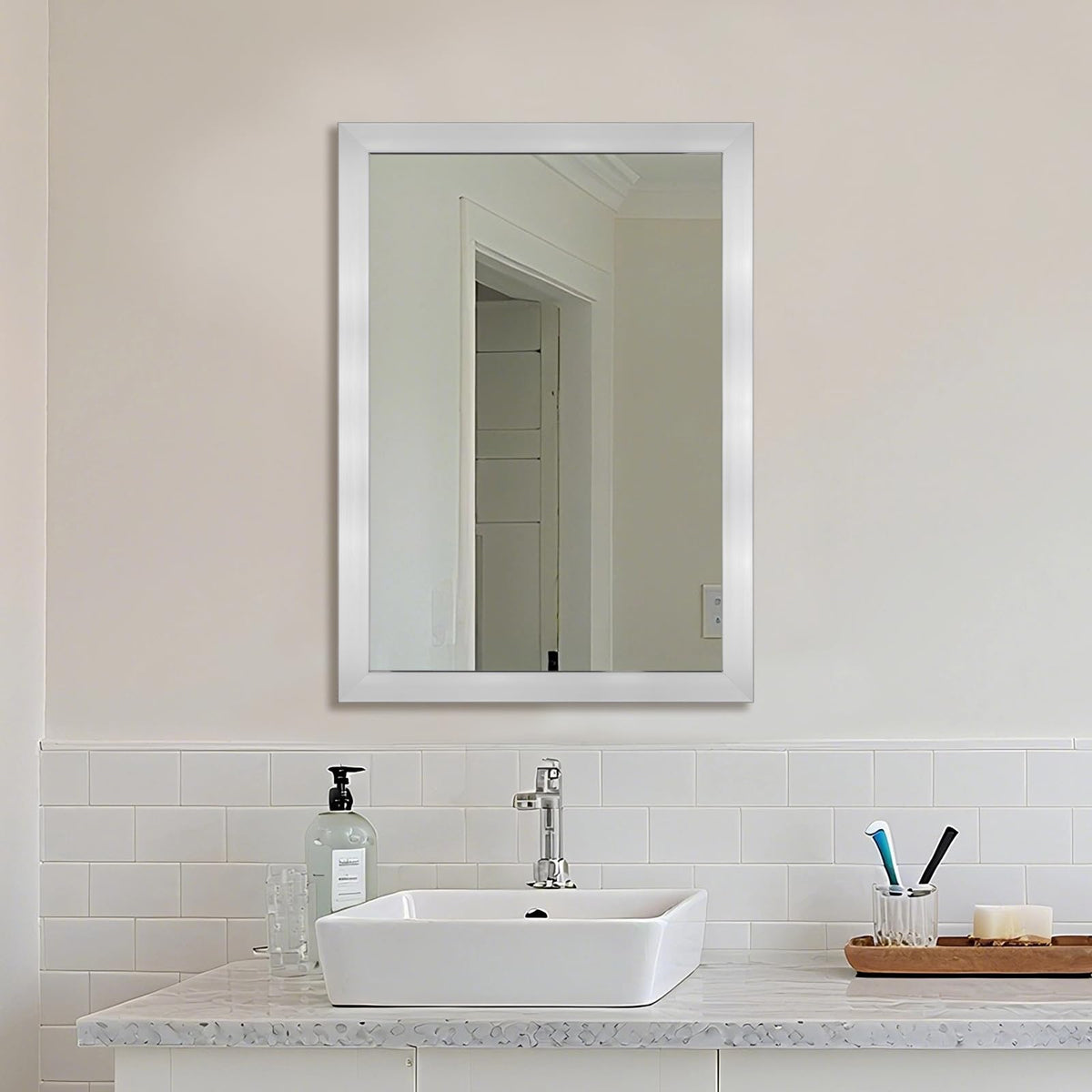 Ruomeng Wall Mirror Rectangle Decorative Mirror 12x16 Inch, Black