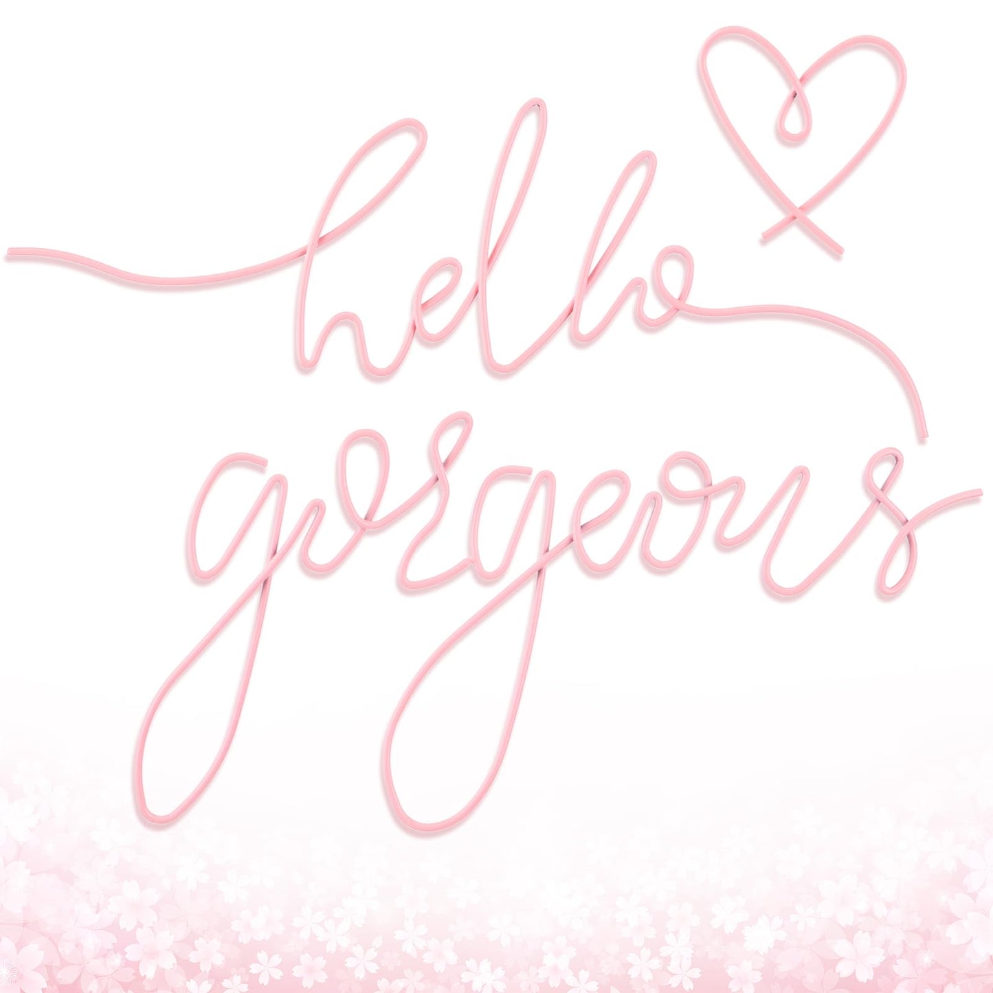 Hicarer Metal Hello Gorgeous Wall Art Minimalist Wall Decor,Gold,Classic