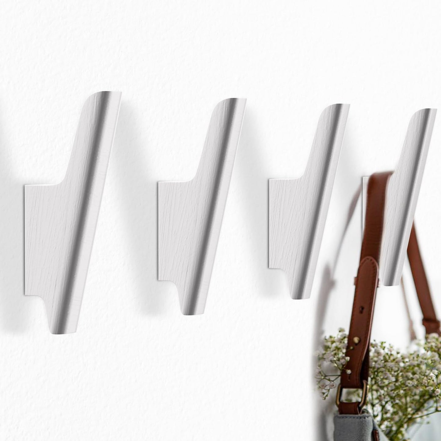 Wood Wall Hooks 4 Pack Coat Hooks Wall Mount, Towel Hooks for Bathrooms
