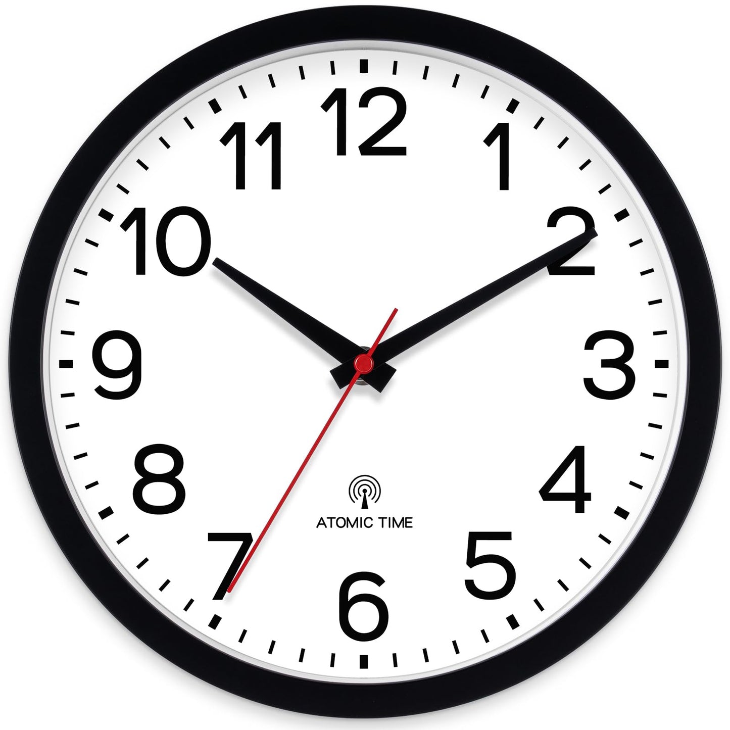 AKCISOT 12 Inch Wall Clock, Silent Battery Operated Analog Clock, Black