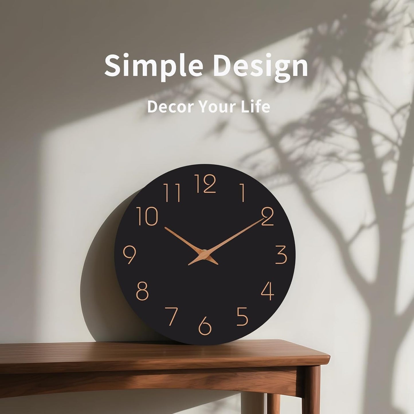 Mosewa Wall Clock 8" Battery Operated Silent Non-Ticking Simple Minimalist