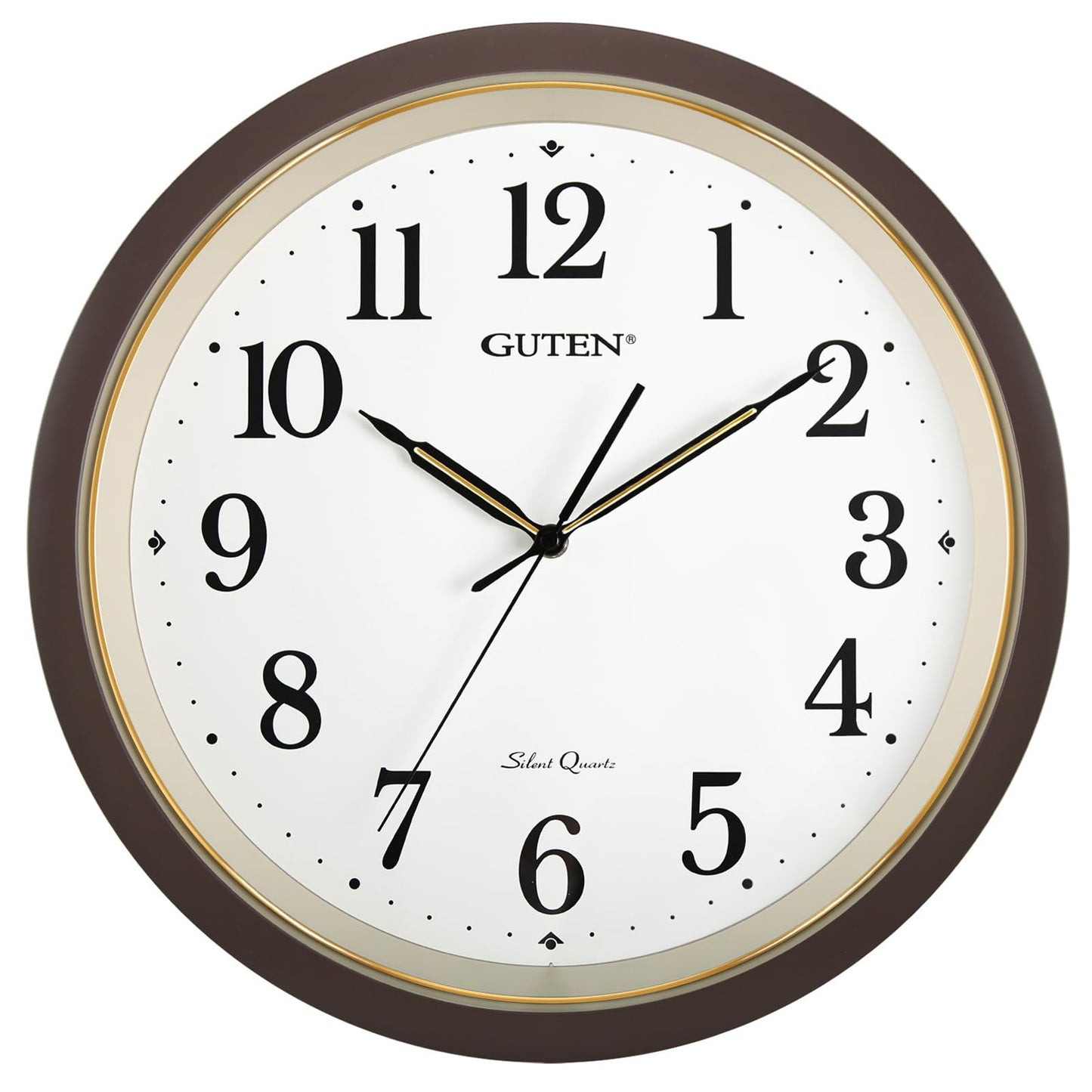 Caysie 12 Inch Large 3D Numbers Silent Non Ticking Wall Clock, Modern Quartz Battery Operated Round Clock, Decorative for Kitchen, Bedroom, Living Room, Office (Black)
