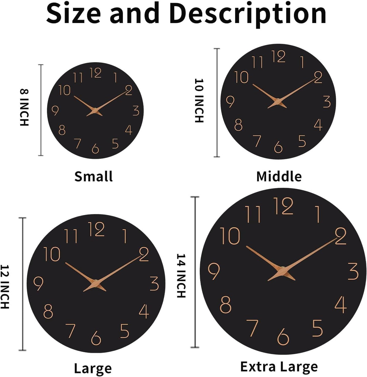 Mosewa Wall Clock 8" Battery Operated Silent Non-Ticking Simple Minimalist