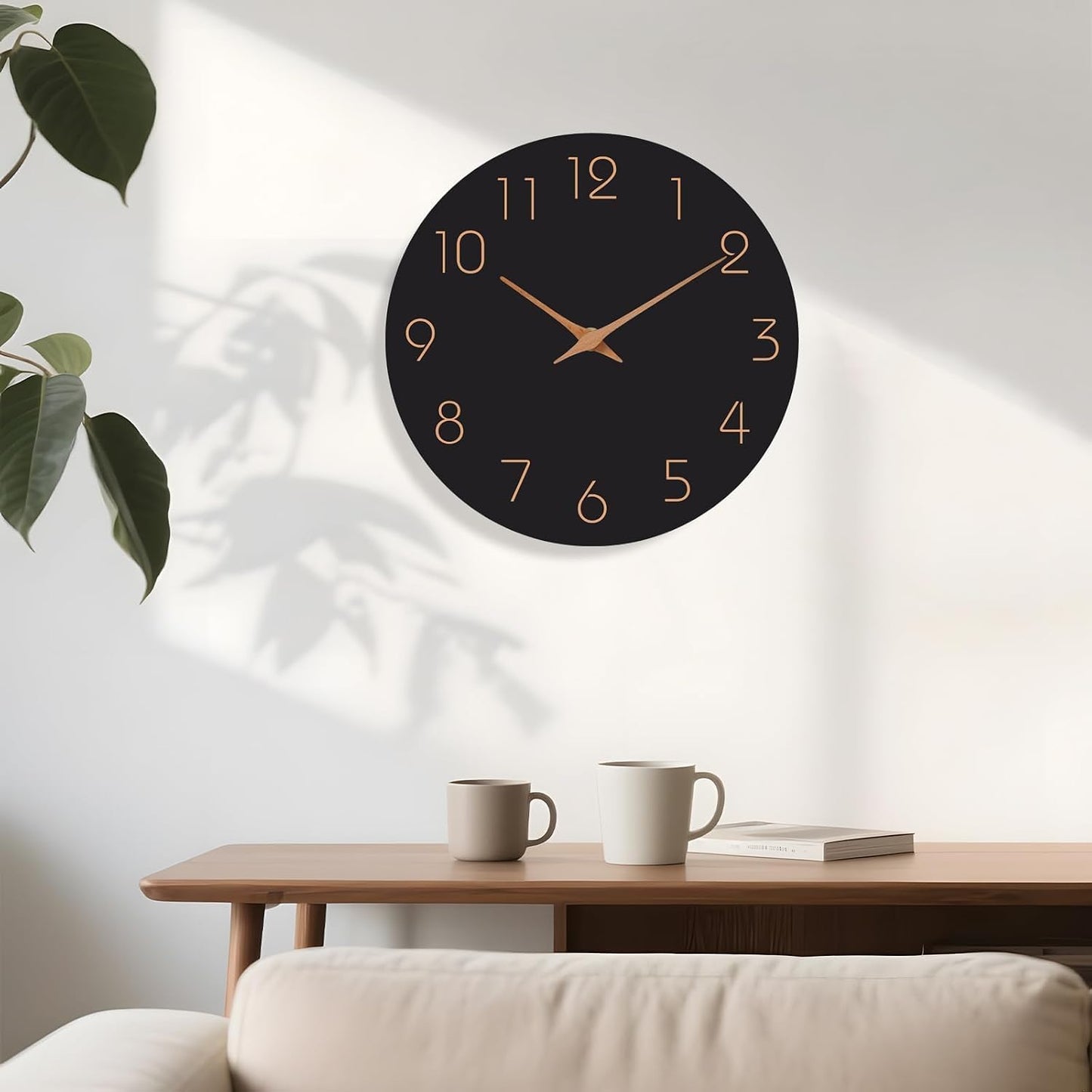 Mosewa Wall Clock 8" Battery Operated Silent Non-Ticking Simple Minimalist