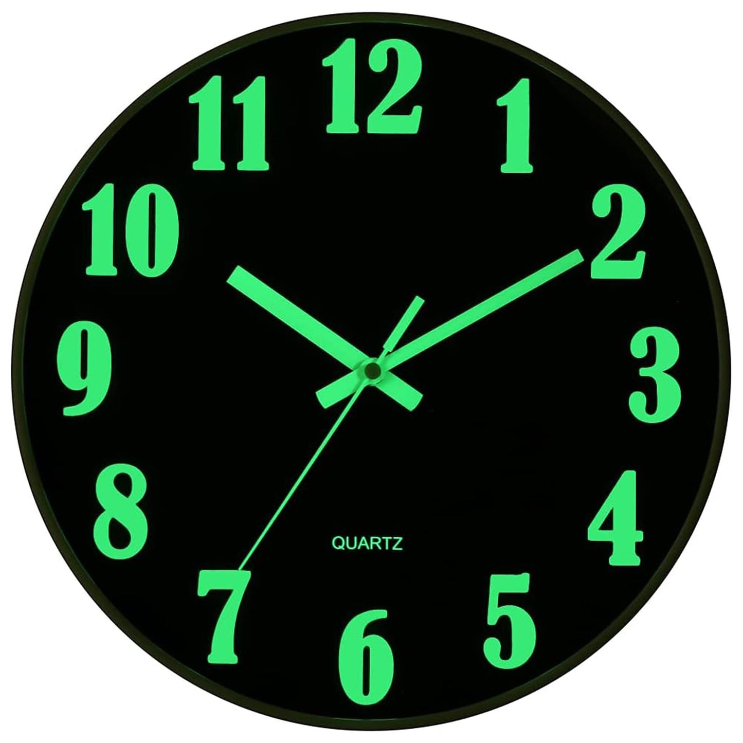 JoFomp Glow in The Dark Clock, 8 Inch Modern Silent Non Ticking Wall Clocks Battery Operated, Night Light Wall Clock for Living Room Decor, Wall Clock Decorative for Kitchen Bedroom