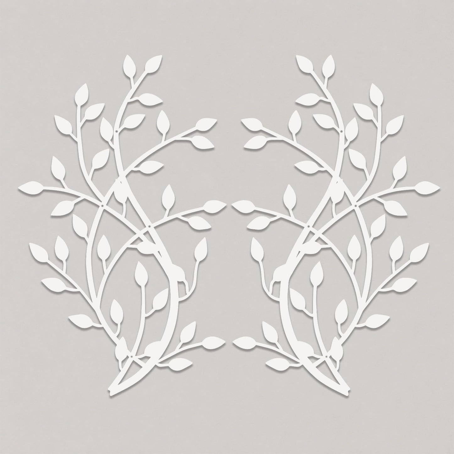 Meltset Metal Tree Leaf Wall Decor, Vine Olive Leaf Branch Wall Art, Wrought Iron Scroll Artwork, Decorative Wall Sculptures Above The Bed, Living Room, Hallway, Indoor and Outdoor（S/Farmhouse）
