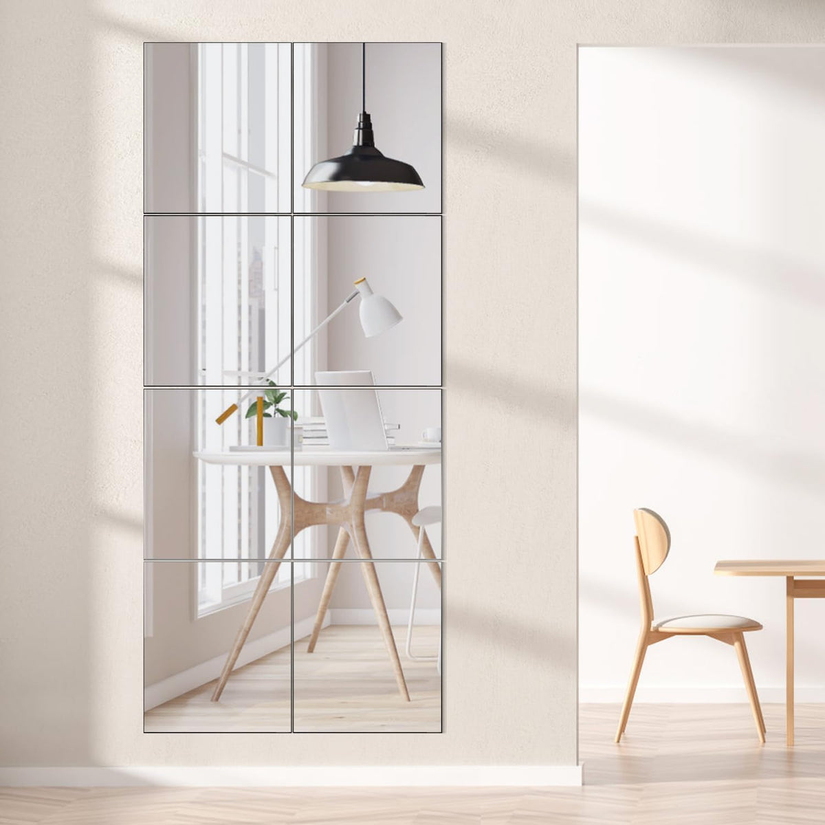 VASUHOME Home Gym Mirrors 14 x12 Inch - 12PCS HD Glass Wall Mounted Mirror Tiles for Home Gym, Bedroom, Living Room, Door, Closet
