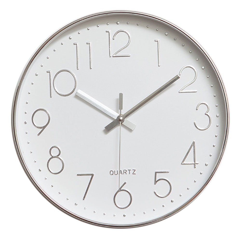 jomparis Wall Clock 12 Inch Non-Ticking Silent Battery Operated Round Wall Clock Modern Elegant Simple Style Clock for Home Office Kitchen Bedroom Living Room