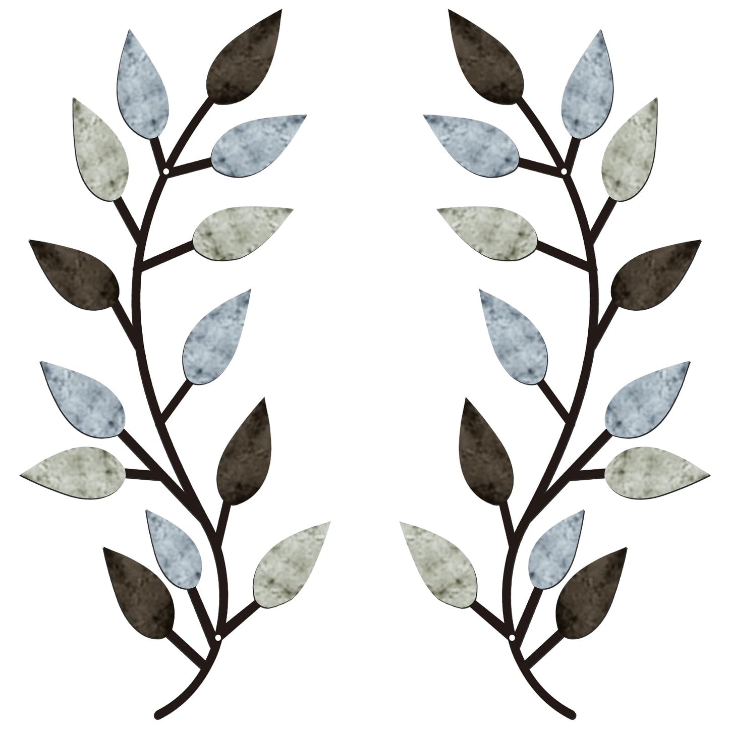 Zhengmy 2 Pcs Metal Leaf Wall Art Vine Branch Decor,Lively Colors
