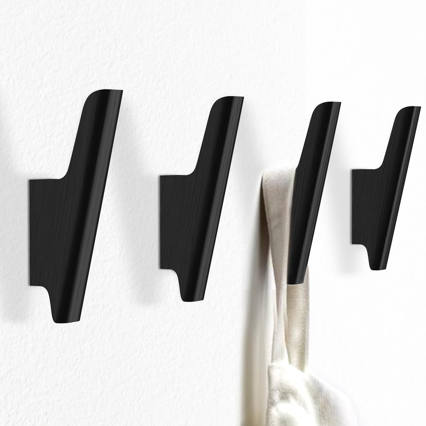 Wood Wall Hooks 4 Pack Coat Hooks Wall Mount, Towel Hooks for Bathrooms