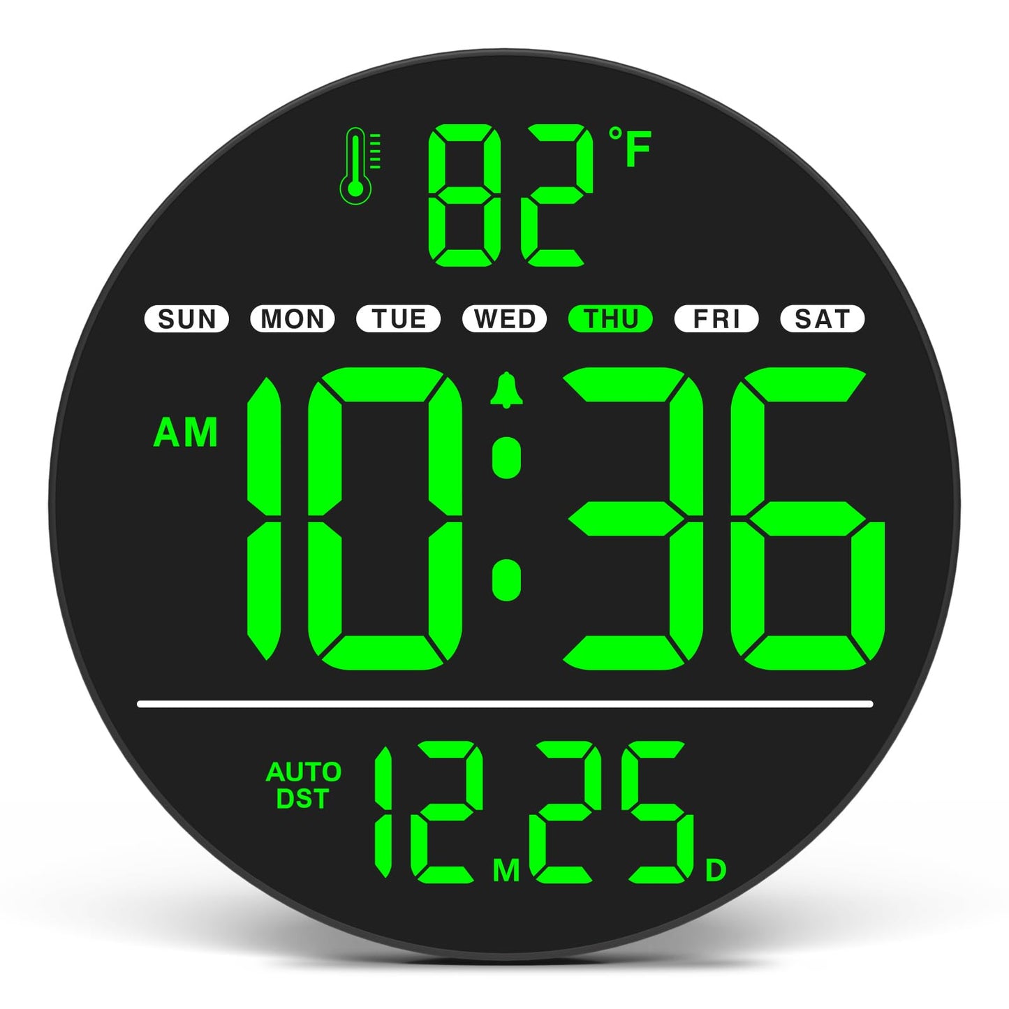 WallarGe Electric Large Digital Wall Clock with LED Display