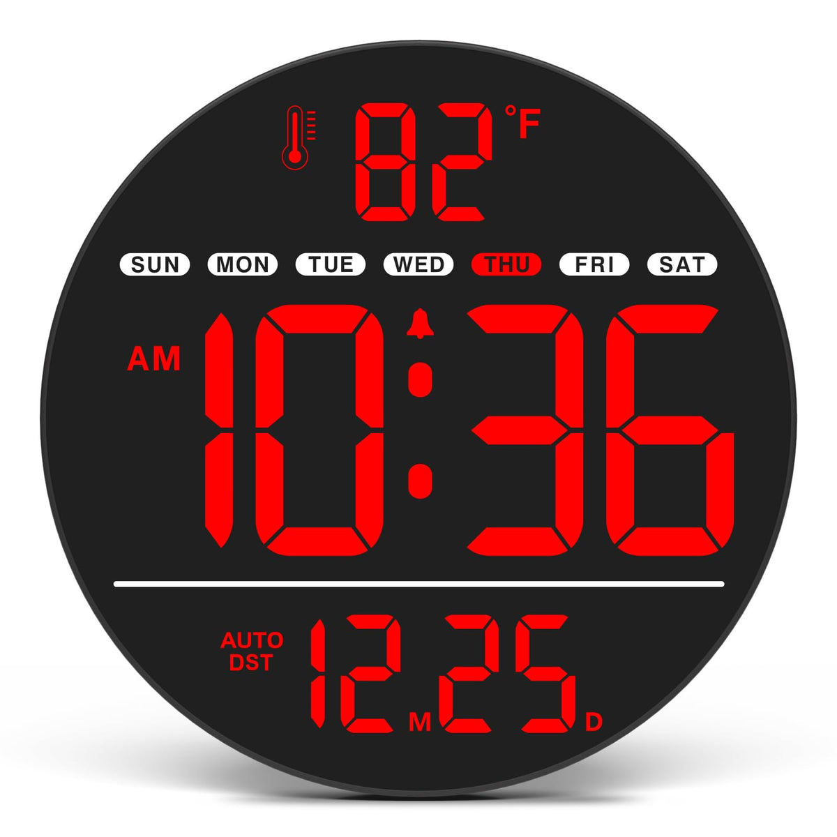 WallarGe Electric Large Digital Wall Clock with LED Display