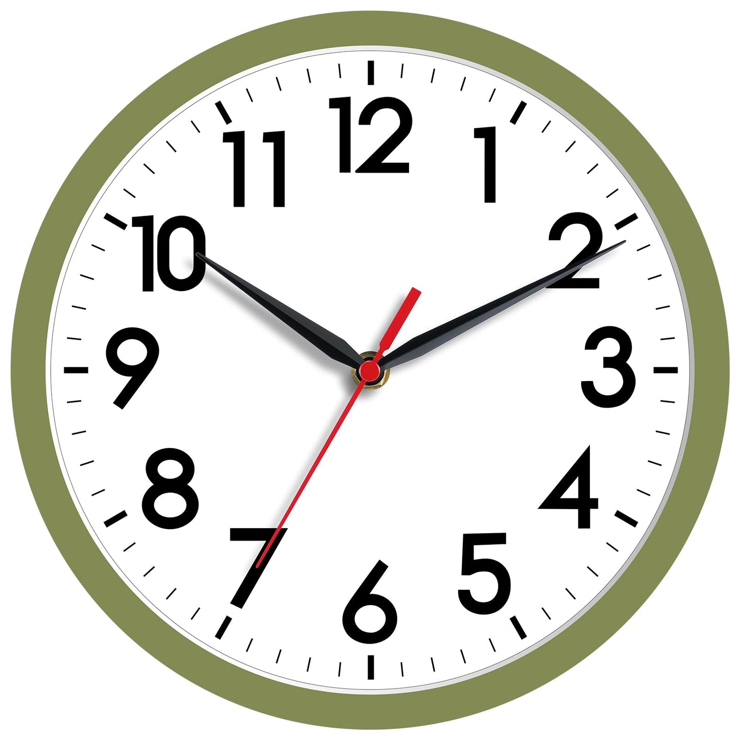 AKCISOT 12 Inch Wall Clock, Silent Battery Operated Analog Clock, Black